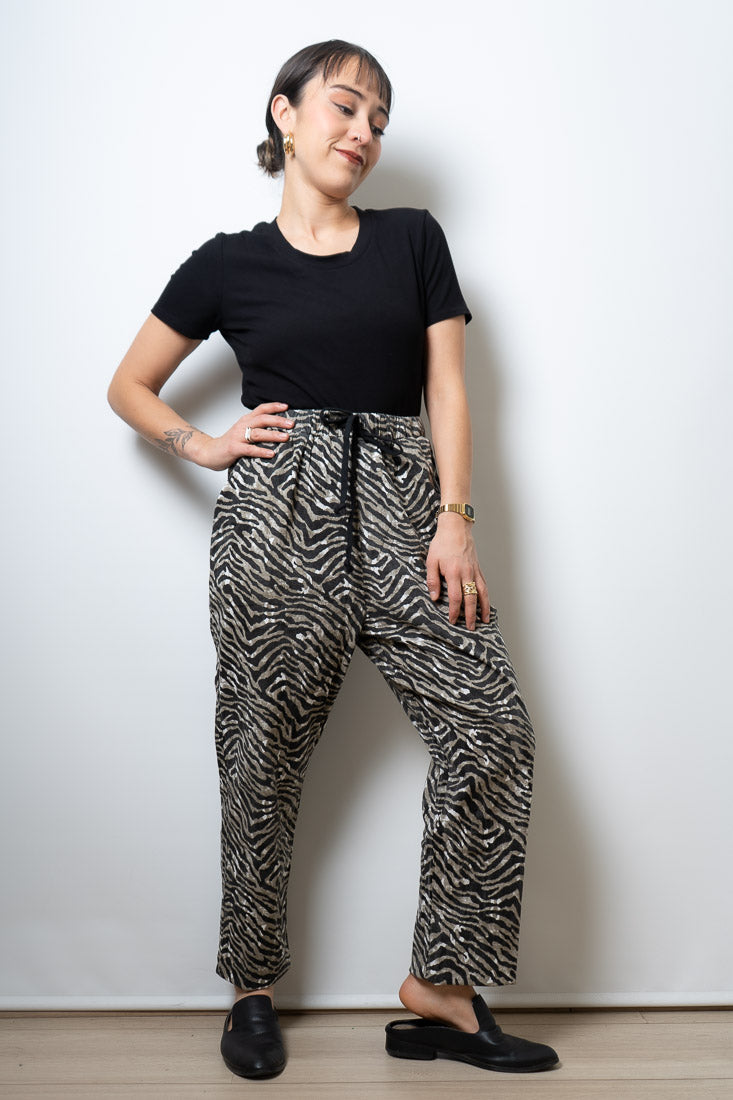 Pantalon Animal print - Gris