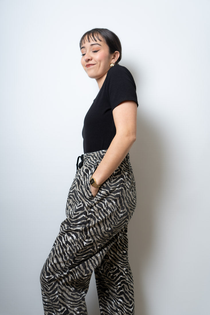 Pantalon Animal print - Gris