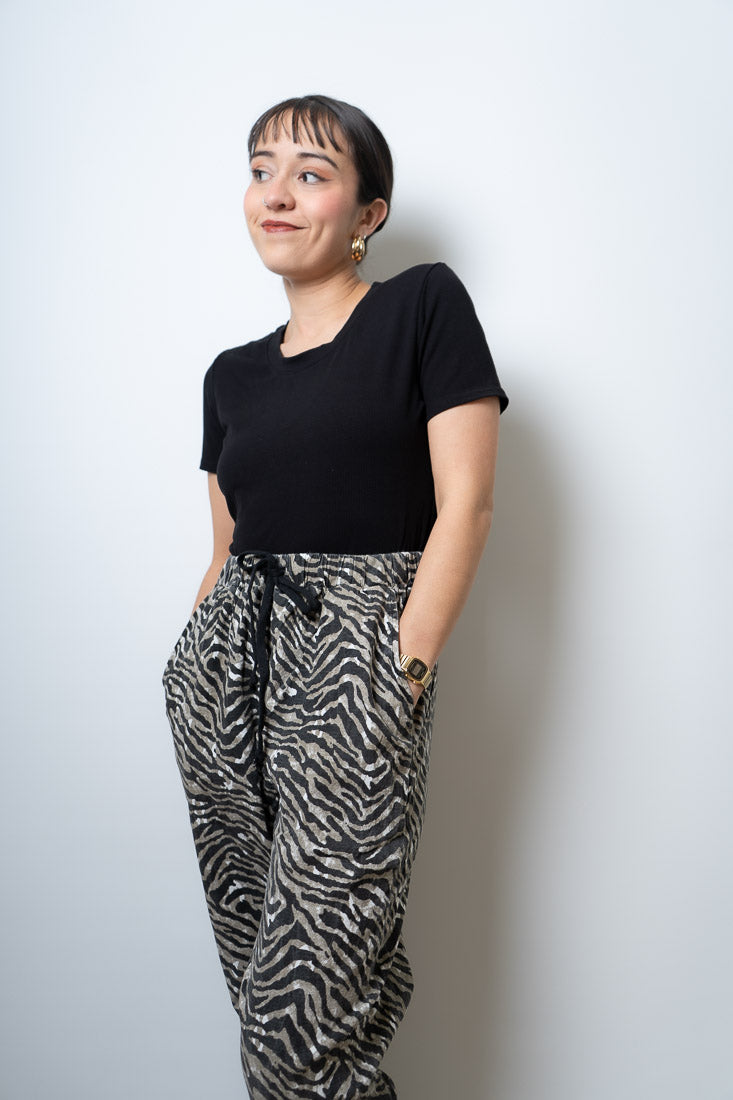 Pantalon Animal print - Gris