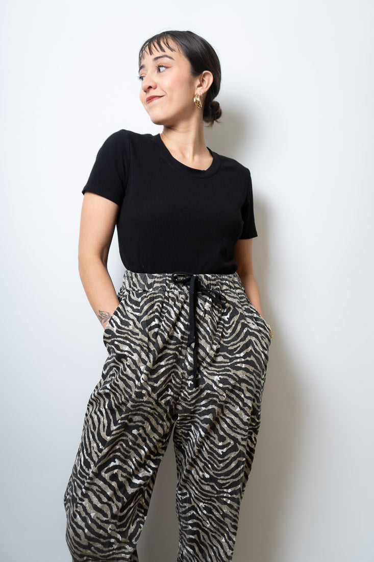 Pantalon Animal print - Gris
