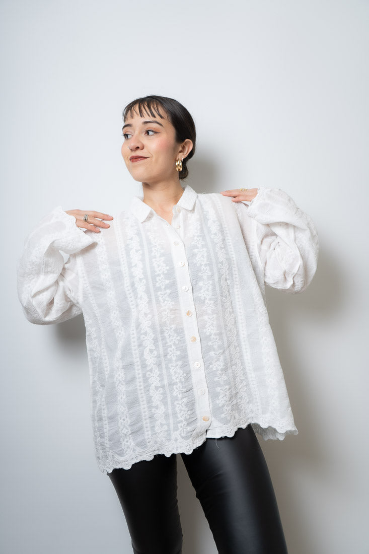 Blusa Romantica Antonia - Blanco