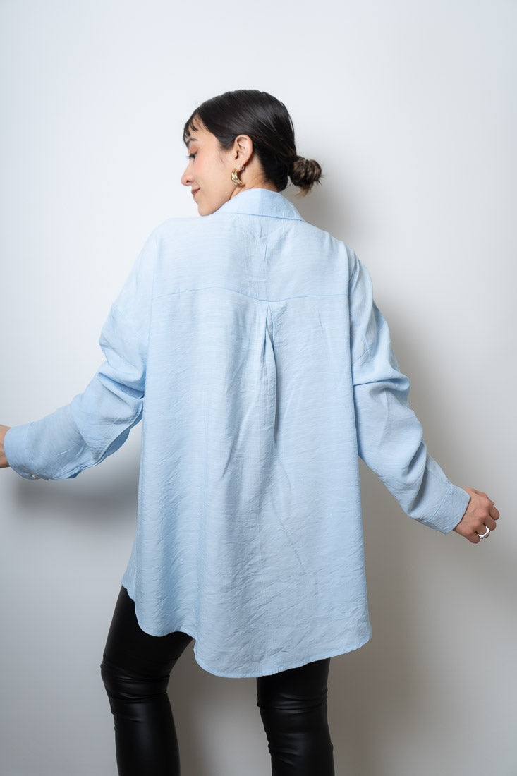 Blusa Lisa - un bolsillo - Celeste