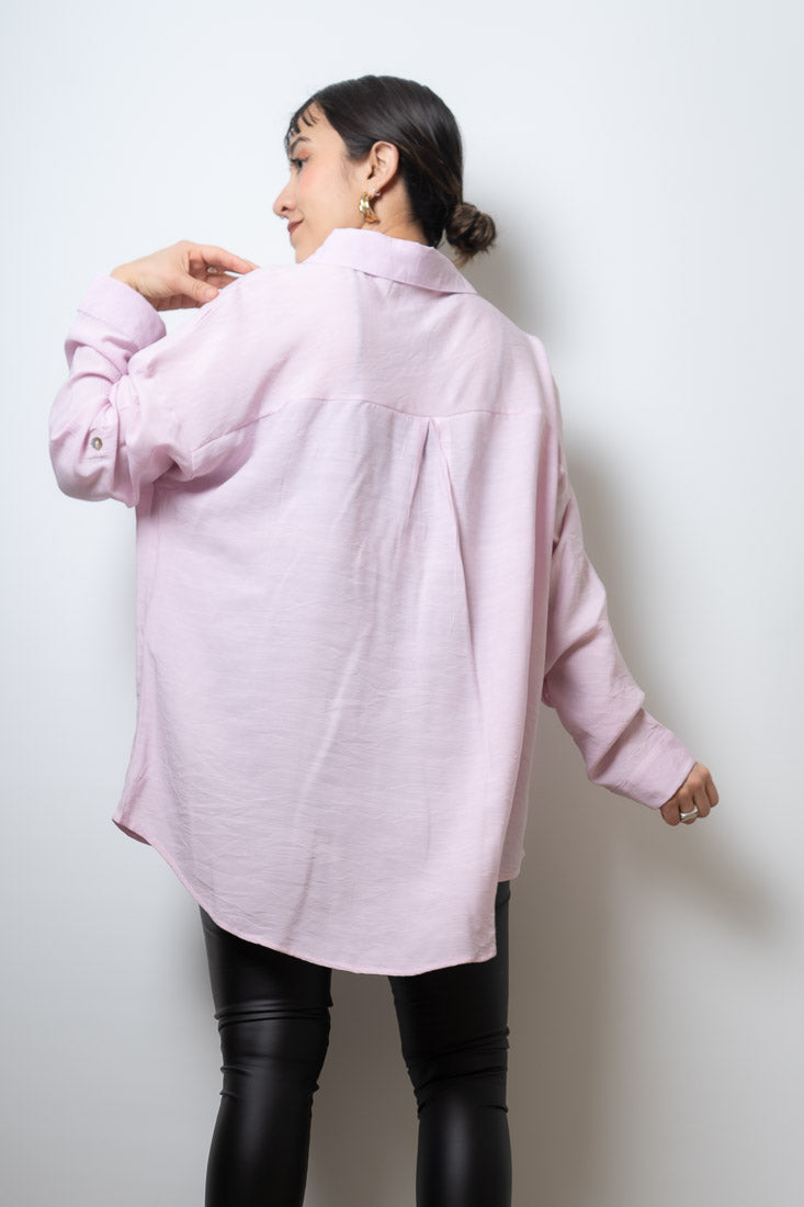 Blusa Lisa - un bolsillo - Rosada