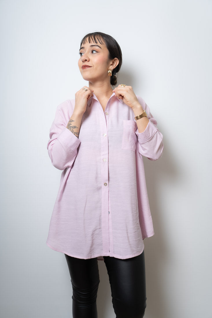 Blusa Lisa - un bolsillo - Rosada