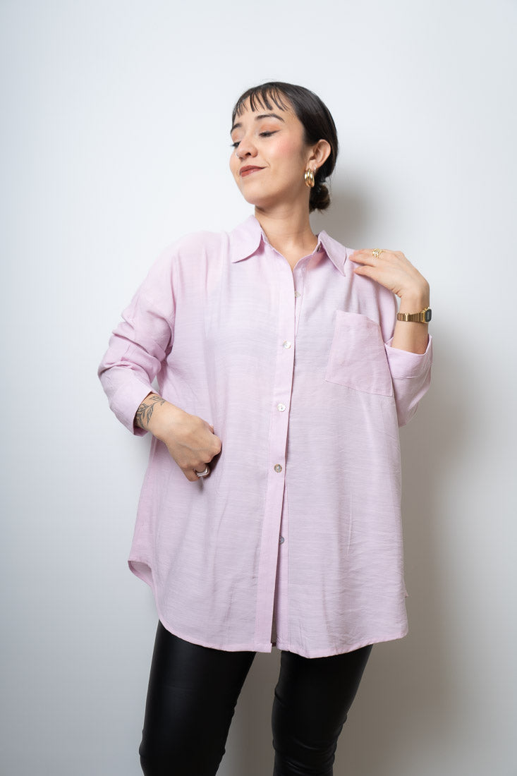 Blusa Lisa - un bolsillo - Rosada