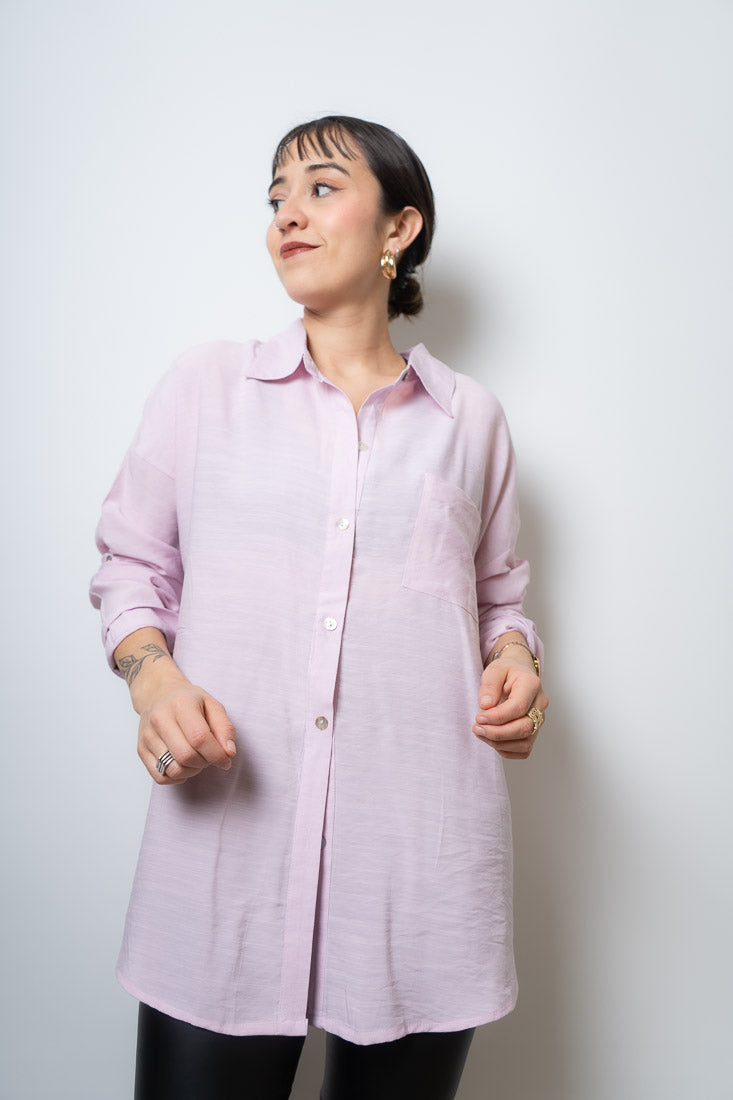 Blusa Lisa - un bolsillo - Rosada