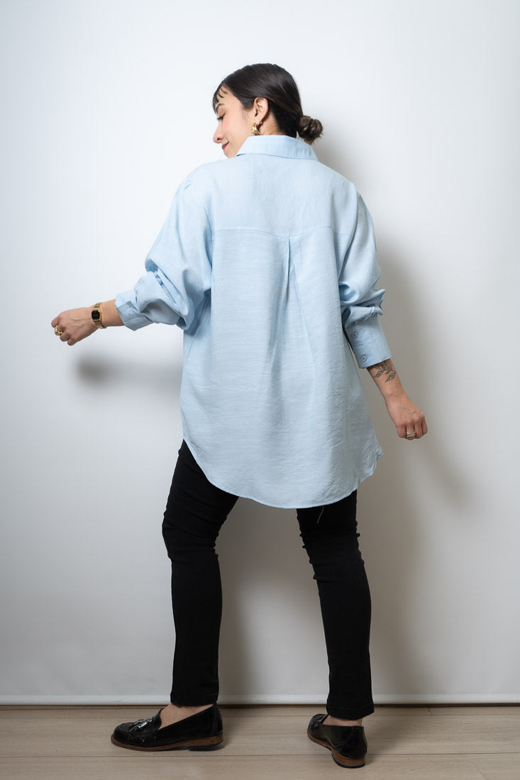 Blusa Fer - un bolsillo - Celeste