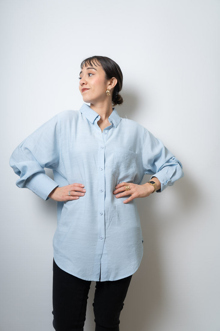 Blusa Fer - un bolsillo - Celeste