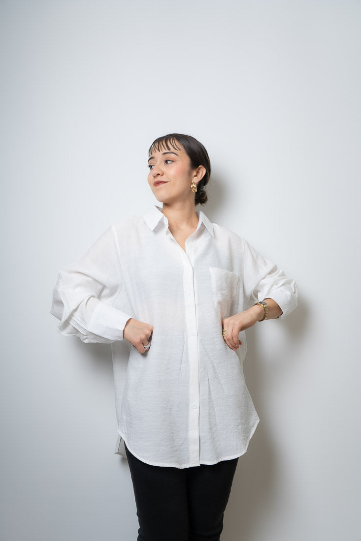 Blusa Fer - dos bolsillos - Blanca