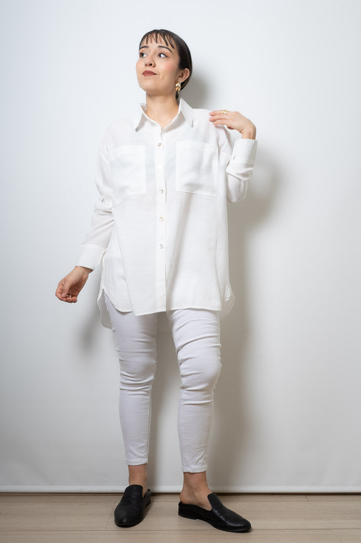 Blusa Fer - dos bolsillos - Blanca