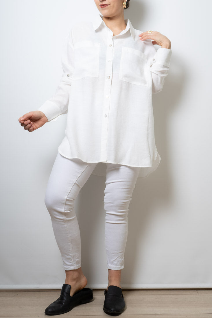 Blusa Fer - dos bolsillos - Blanca