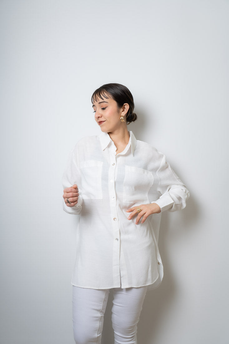 Blusa Fer - dos bolsillos - Blanca