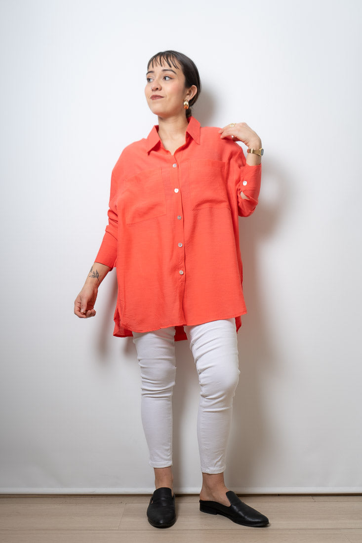 Blusa Fer - dos bolsillos - Coral
