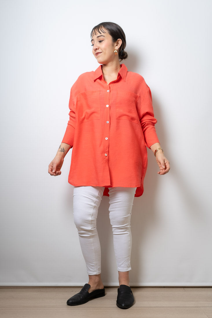 Blusa Fer - dos bolsillos - Coral