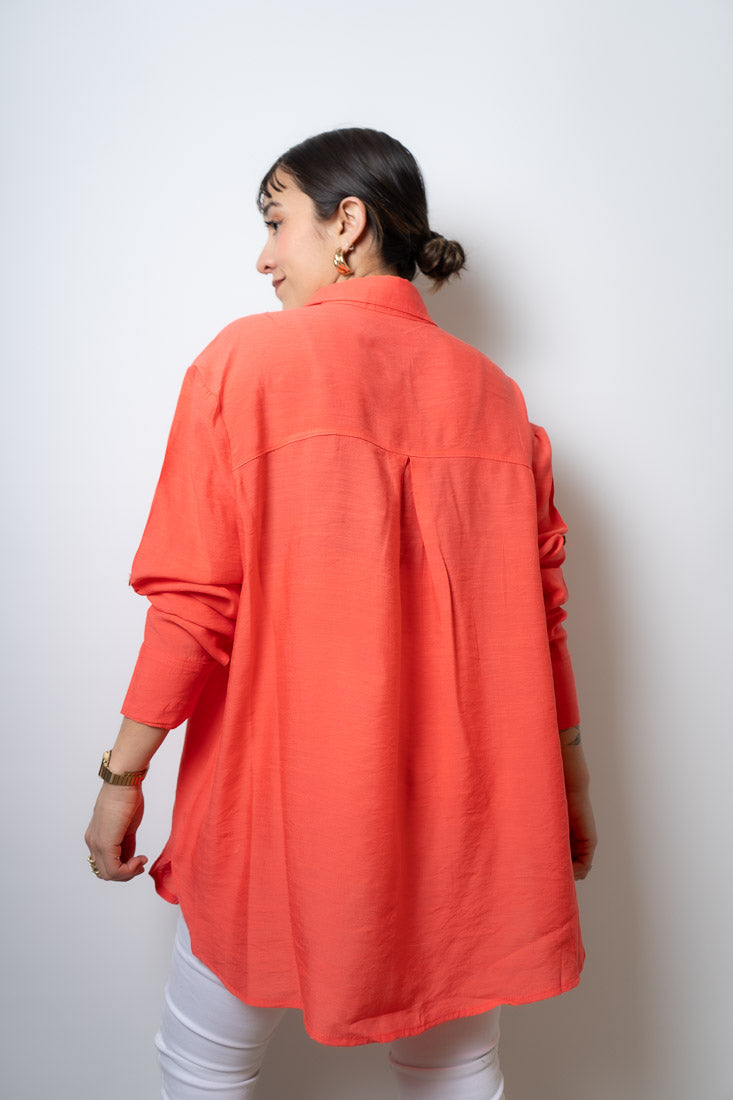 Blusa Fer - dos bolsillos - Coral