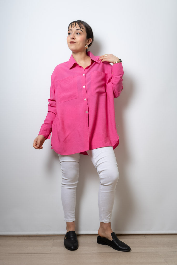 Blusa Fer - dos bolsillos - Fucsia