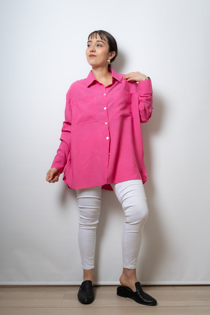 Blusa Fer - dos bolsillos - Fucsia