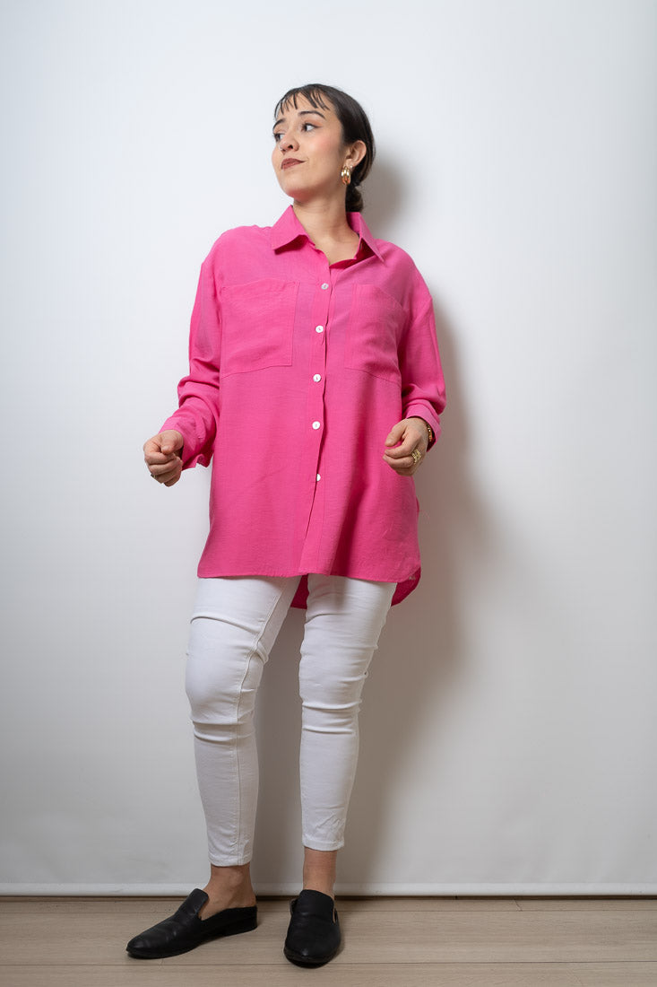 Blusa Fer - dos bolsillos - Fucsia