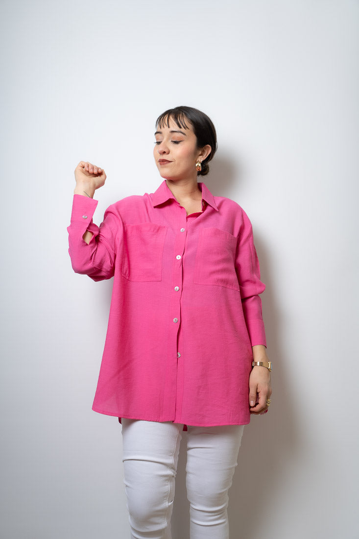 Blusa Fer - dos bolsillos - Fucsia
