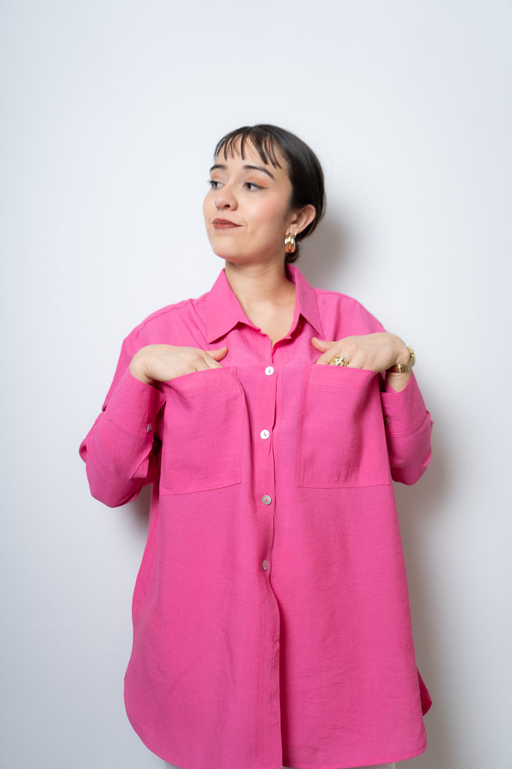 Blusa Fer - dos bolsillos - Fucsia