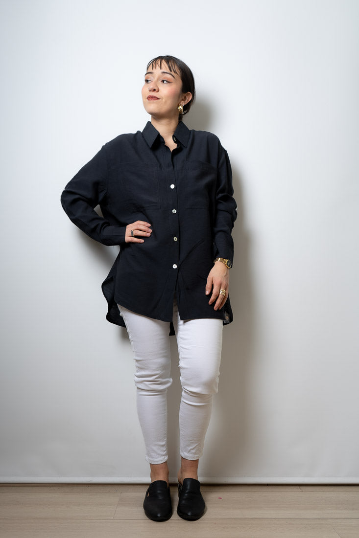 Blusa Fer - dos bolsillos - Negro