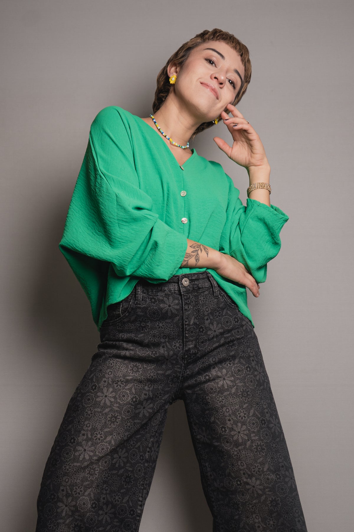Blusa Mariposa - Verde oscuro