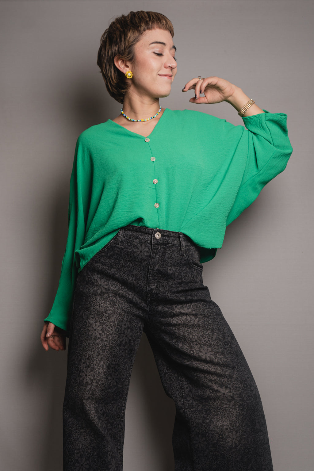 Blusa Mariposa - Verde oscuro