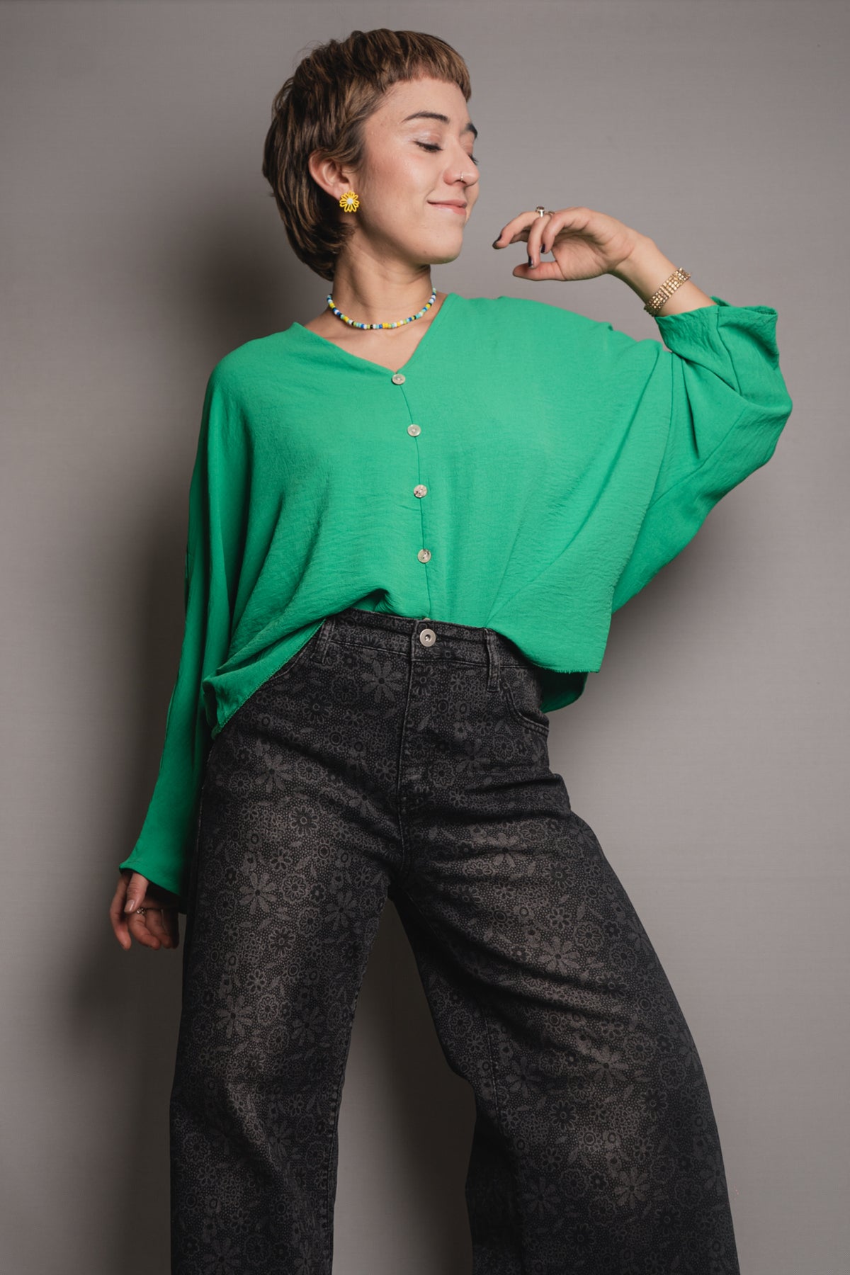 Blusa Mariposa - Verde oscuro