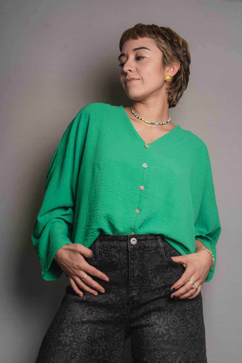 Blusa Mariposa - Verde oscuro
