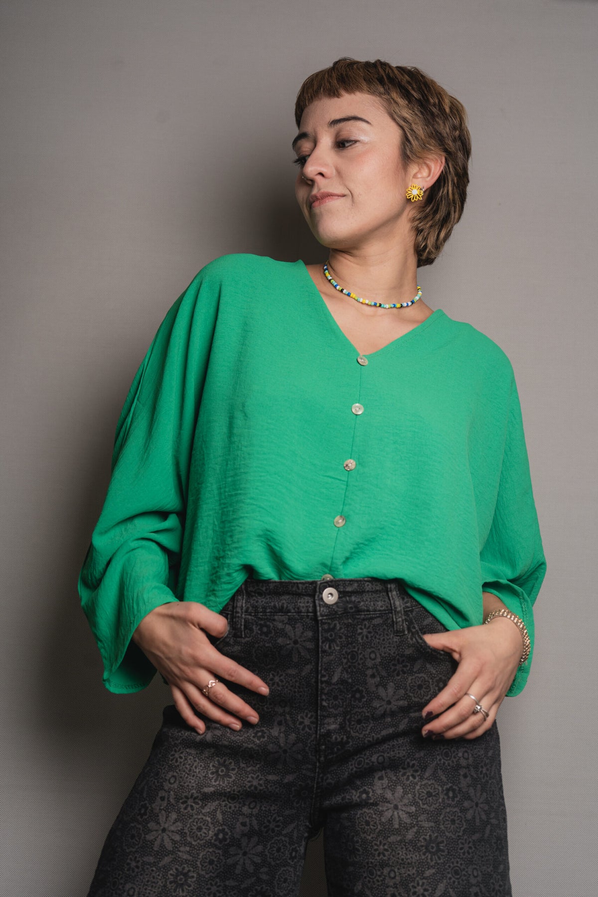 Blusa Mariposa - Verde oscuro