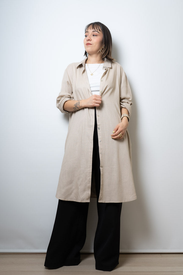 Camisa Lino Bianca - Beige