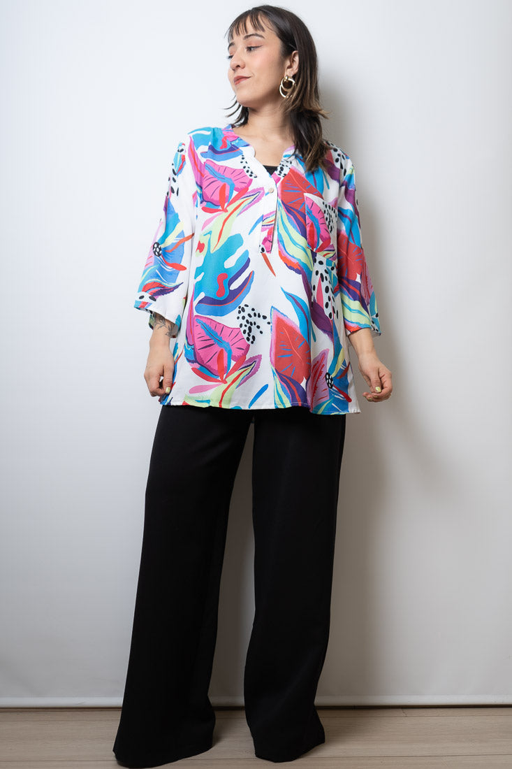 Blusa floreada - Blanco