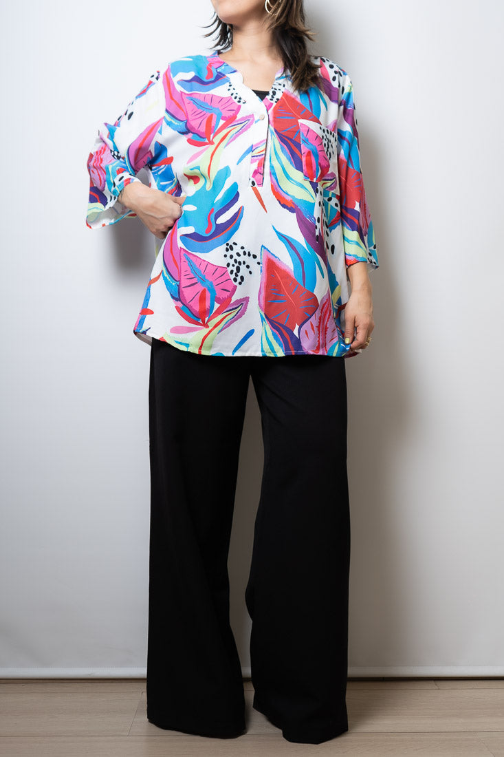 Blusa floreada - Blanco