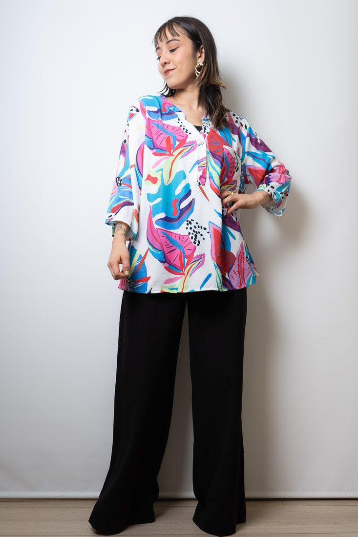 Blusa floreada - Blanco