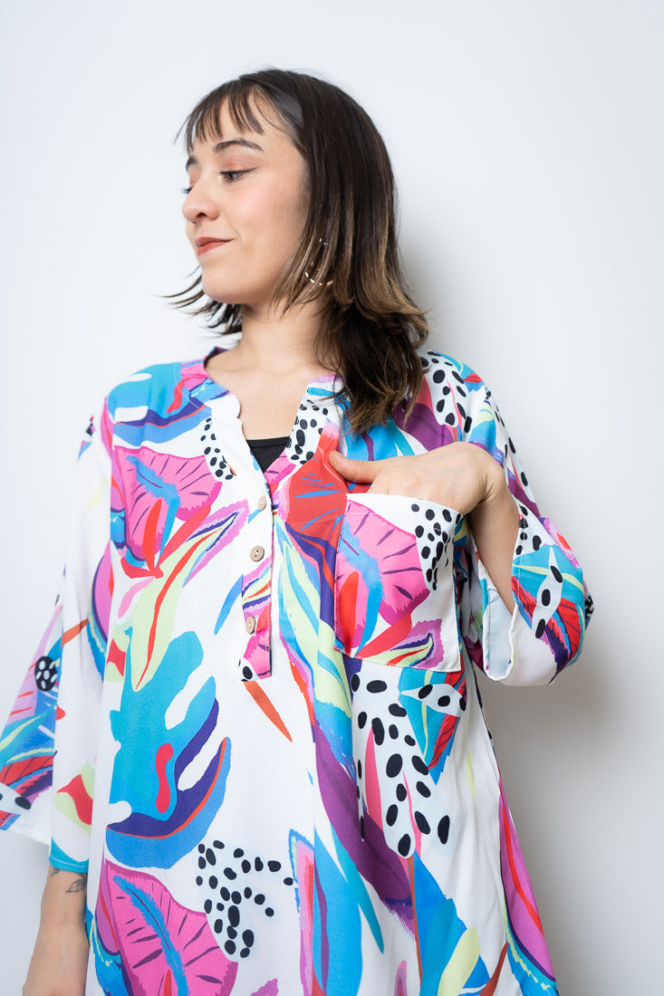Blusa floreada - Blanco