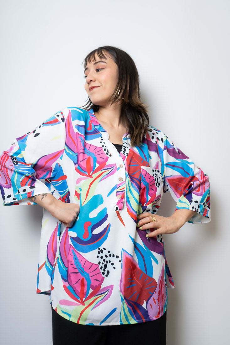 Blusa floreada - Blanco