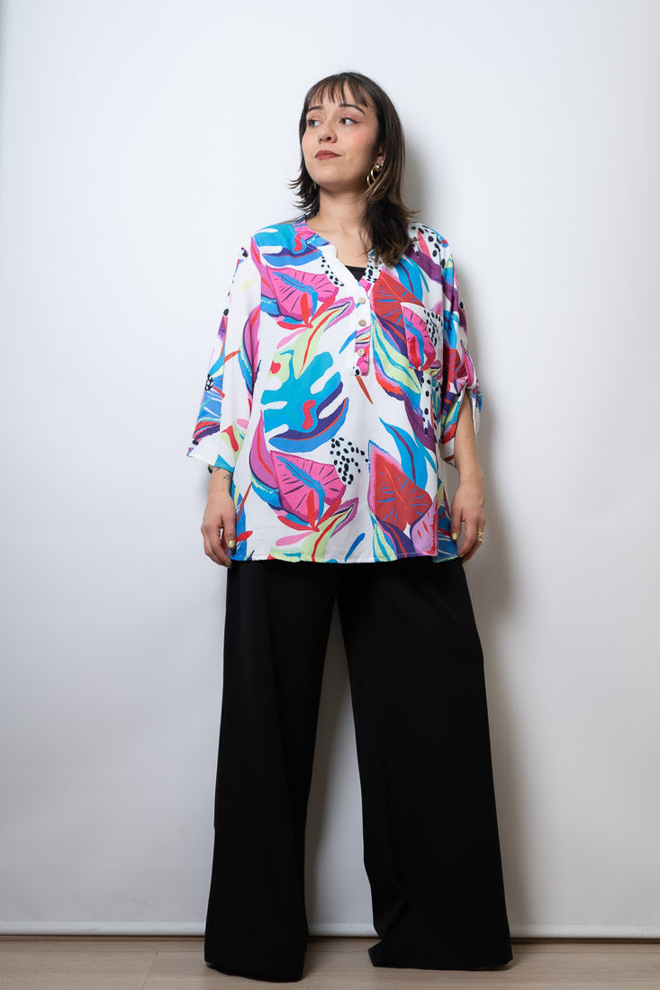 Blusa floreada - Blanco
