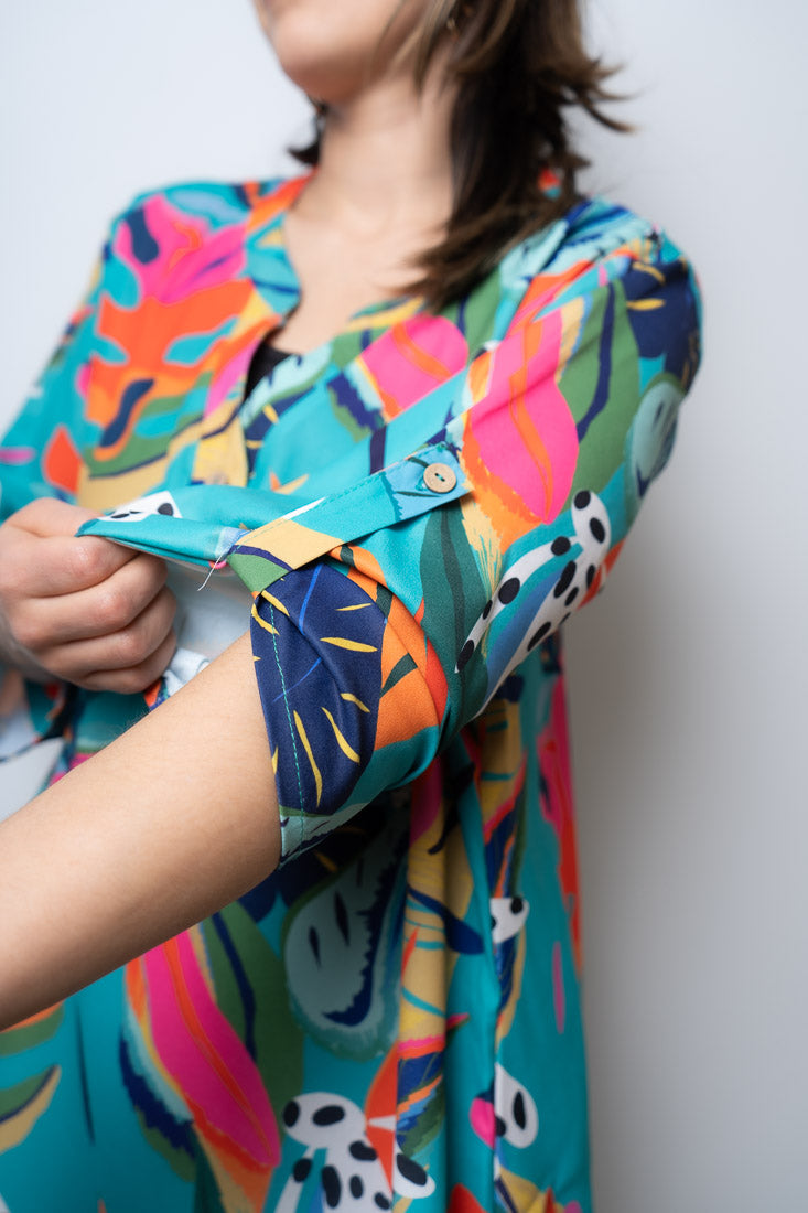 Blusa floreada - Turquesa