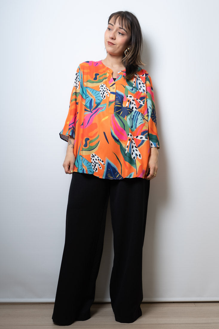 Blusa floreada - Naranja