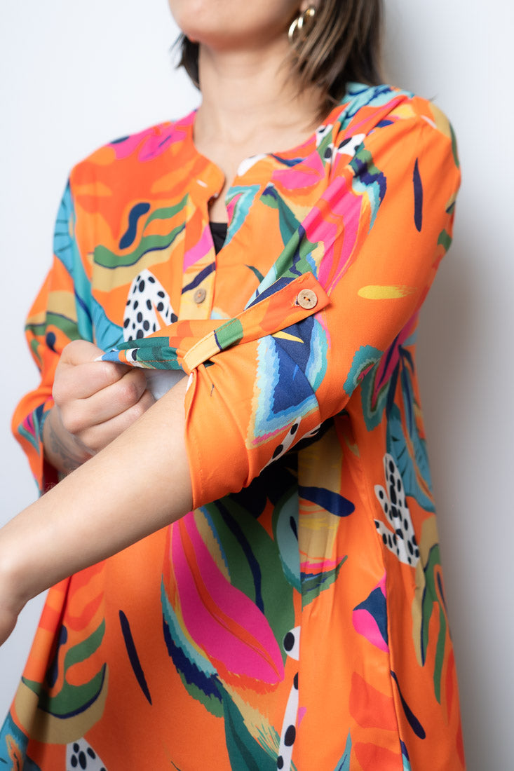 Blusa floreada - Naranja