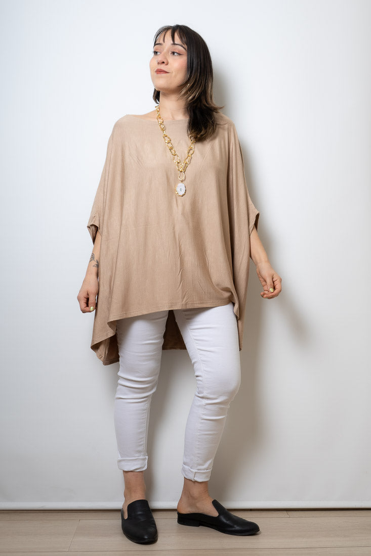 Polera Monica - Beige -  manga corta