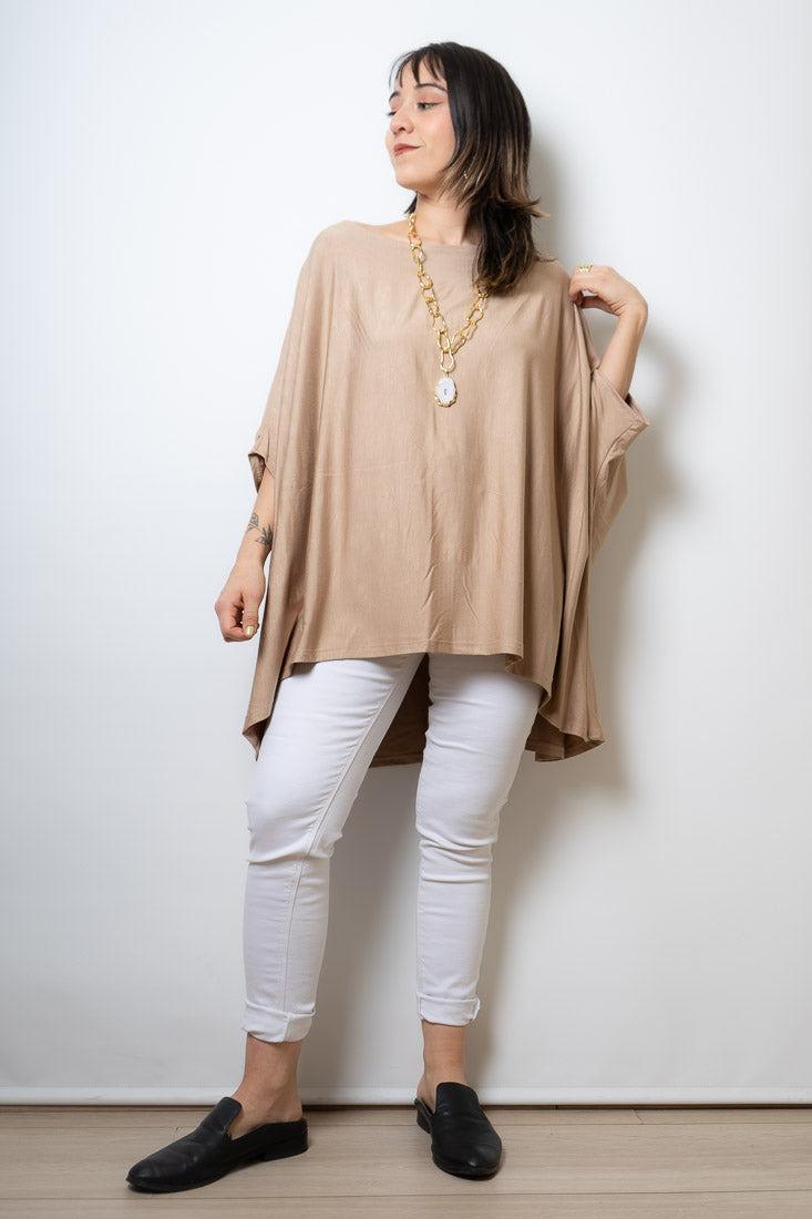 Polera Monica - Beige -  manga corta