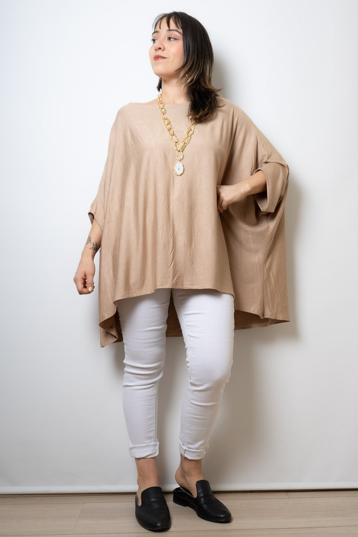 Polera Monica - Beige -  manga corta