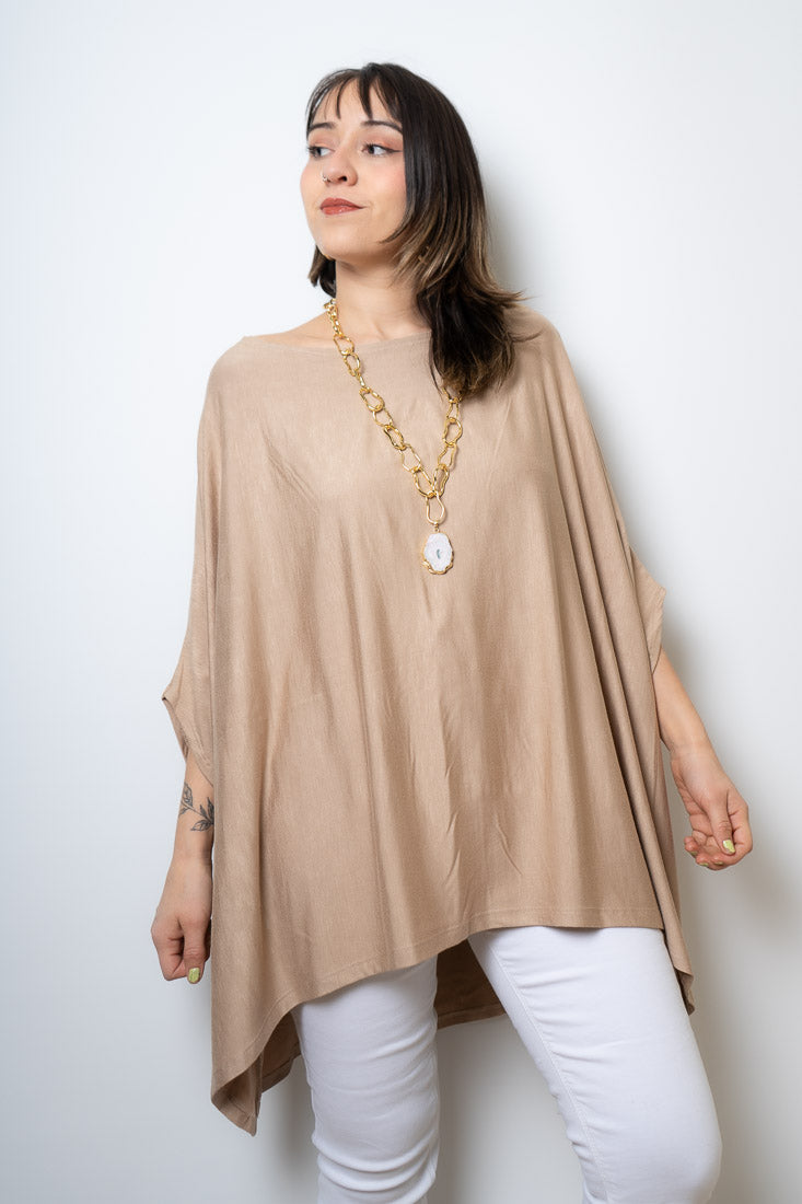 Polera Monica - Beige -  manga corta