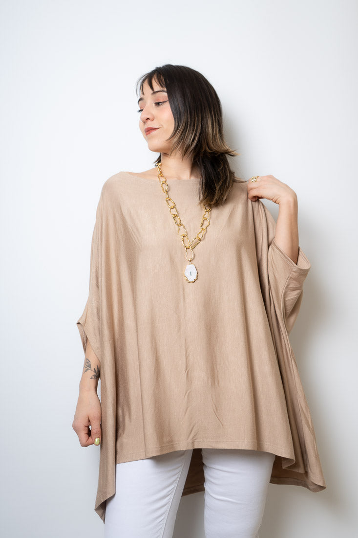 Polera Monica - Beige -  manga corta