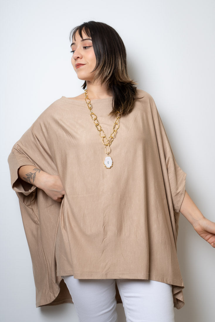 Polera Monica - Beige -  manga corta