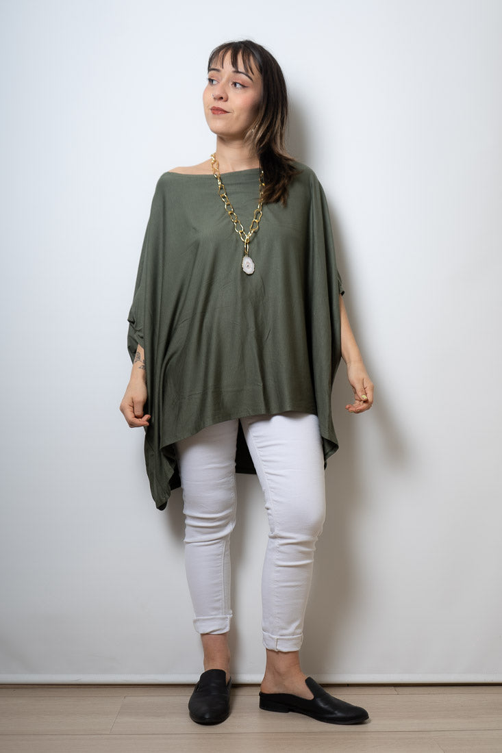 Polera Monica - Verde musgo - manga corta