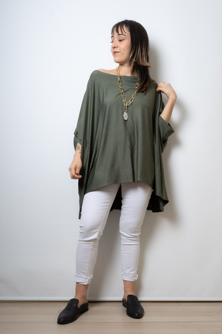 Polera Monica - Verde musgo - manga corta