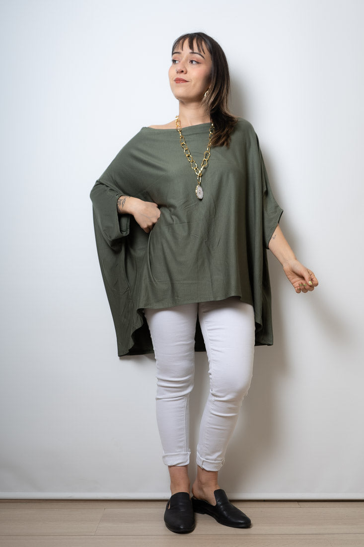 Polera Monica - Verde musgo - manga corta