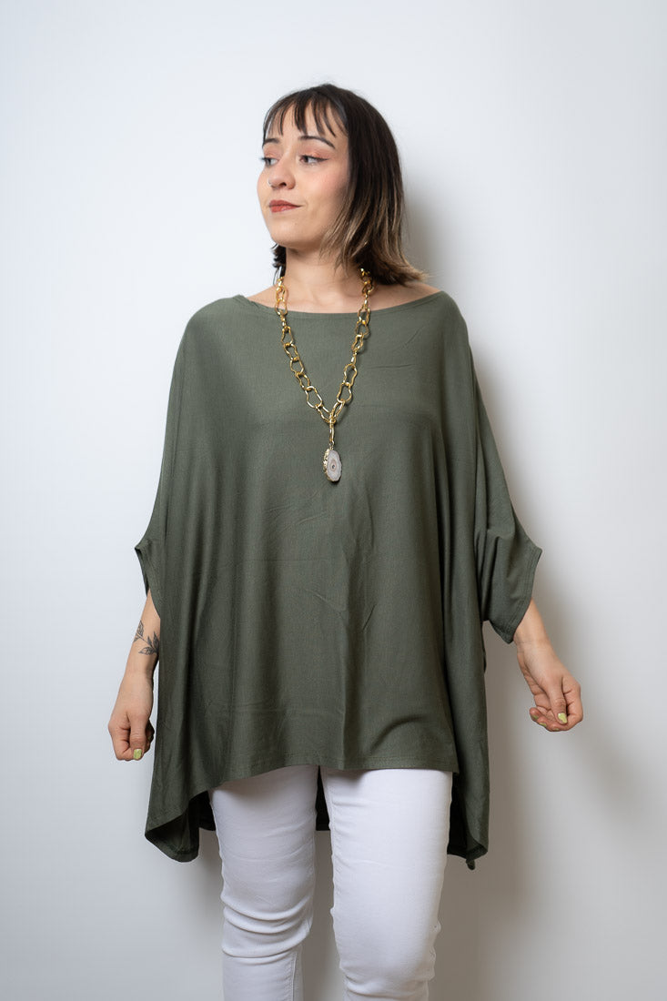 Polera Monica - Verde musgo - manga corta